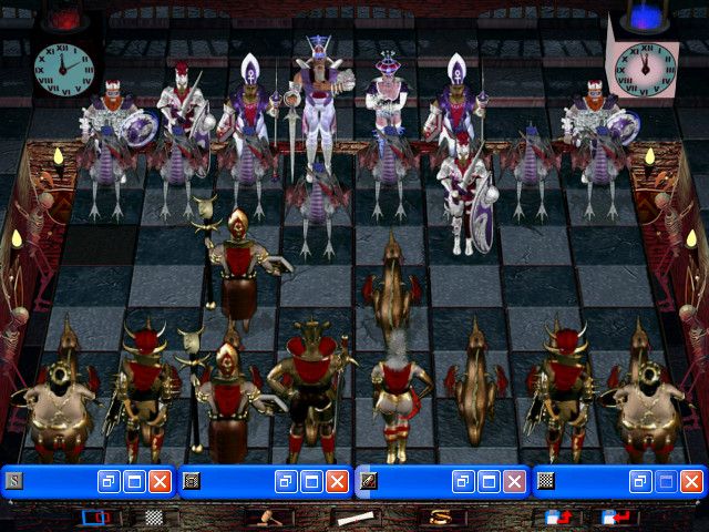 Combat Chess (Windows) screenshot: The board from the "north" view
