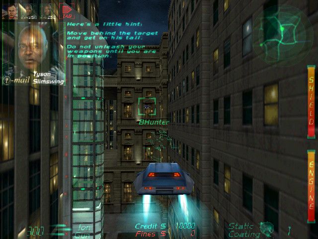 BHunter (Windows) screenshot: First glimpse of the city