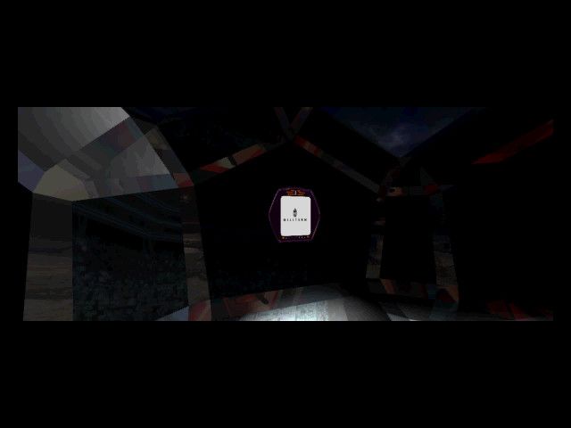 Quantum Gate (Windows 3.x) screenshot: Walking through the hallways of the base.