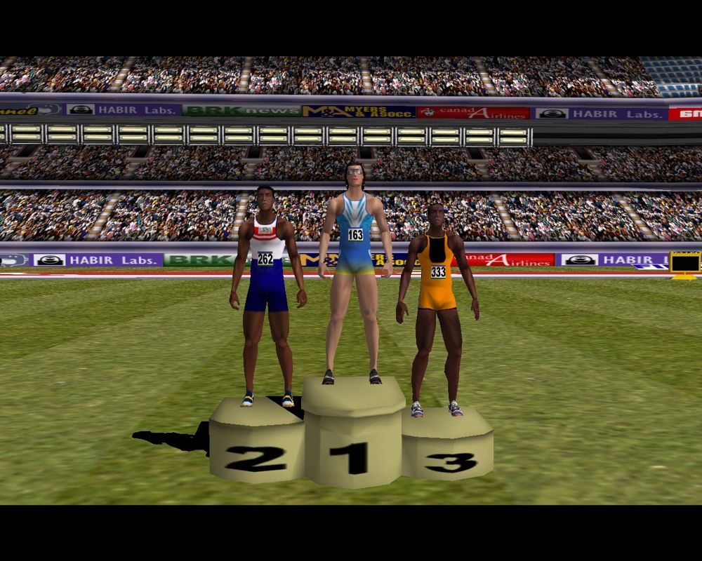 Sergei Bubka's Millennium Games (Windows) screenshot: The podium view.
