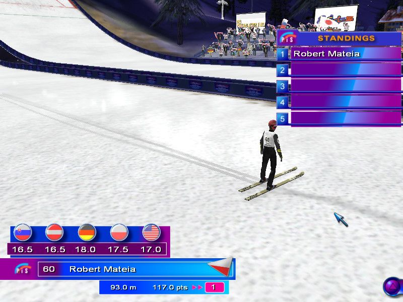 Ski Jumping 2004 (Windows) screenshot: The other jumper was quite successful