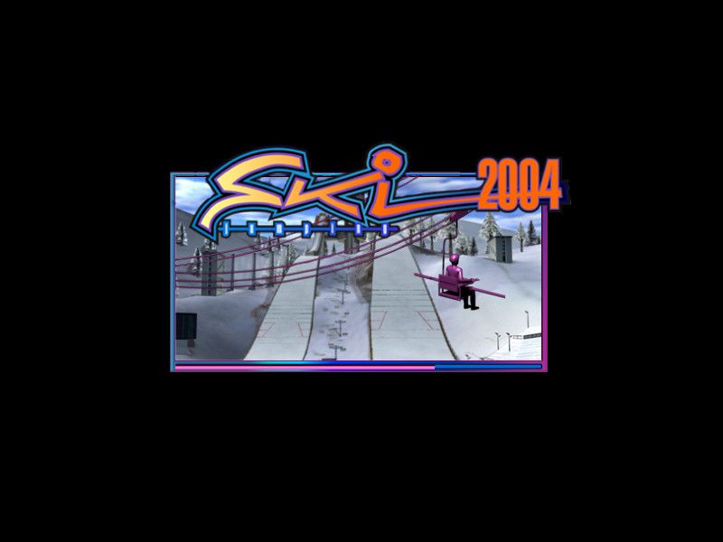 Ski Jumping 2004 (Windows) screenshot: Load screen-- moving ski lift