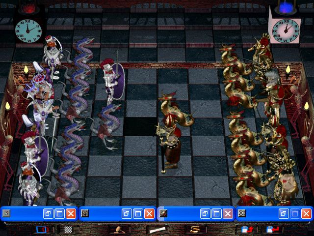 Combat Chess (Windows) screenshot: The board with the "west" view