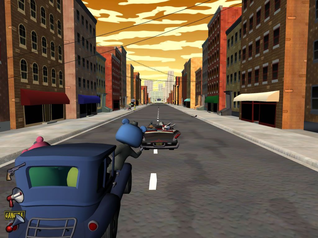 Sam & Max: Episode 3 - The Mole, the Mob, and the Meatball (Windows) screenshot: The interactive driving sequence