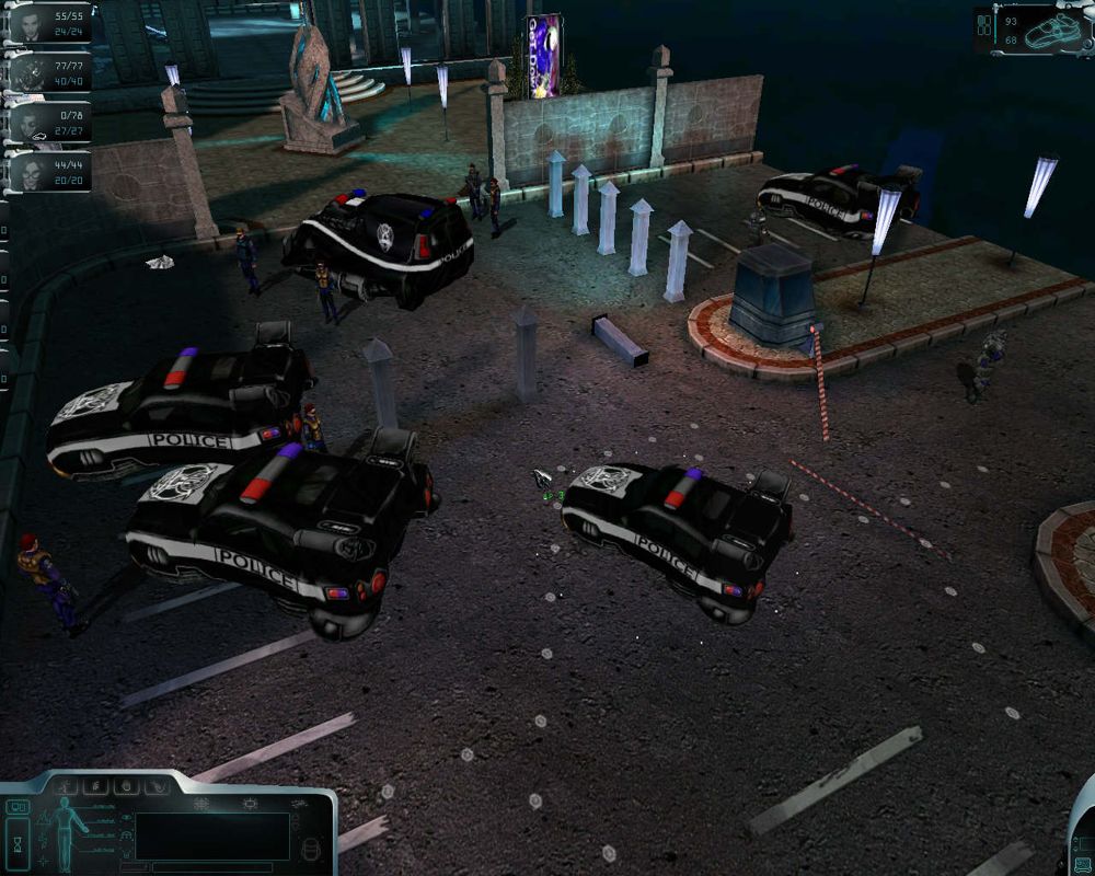 Cops 2170: The Power of Law (Windows) screenshot: Arriving at the raid. (notice I'm in a vehicle.)
