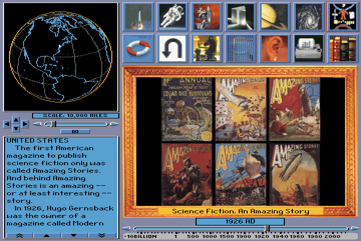 Space Adventure (DOS) screenshot: Article on science fiction