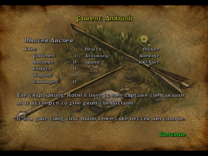 Robin Hood: Defender of the Crown (Windows) screenshot: Raid results