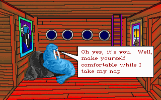 The Manhole: New and Enhanced (DOS) screenshot: Walrus bedroom