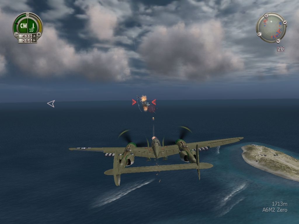 Heroes of the Pacific (Windows) screenshot: Incoming enemy fighters