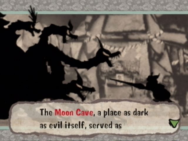 Ōkami (PlayStation 2) screenshot: An eight headed beast demanded virgin maiden sacrifices many years ago...