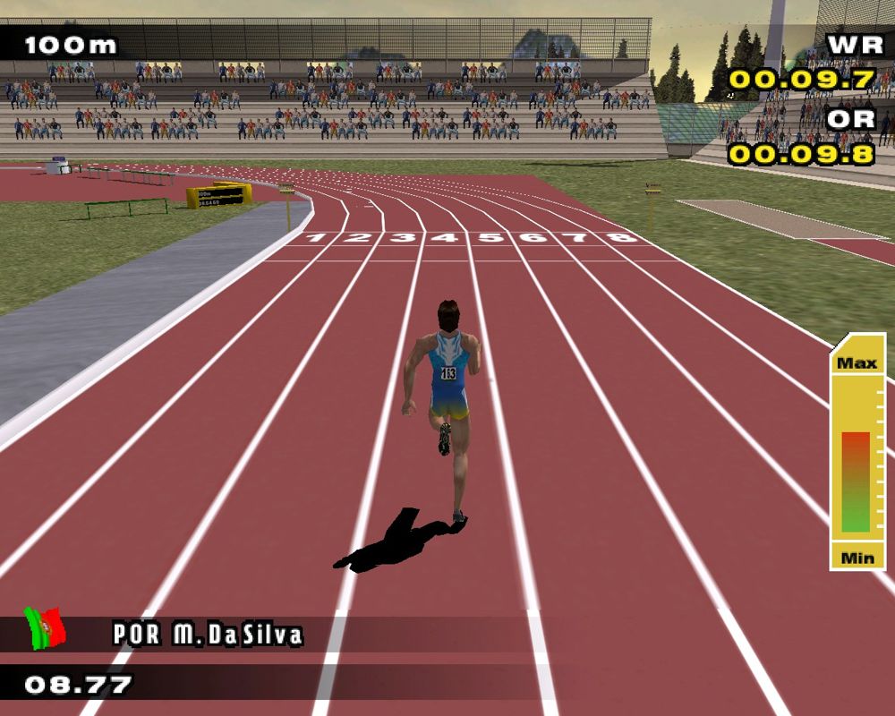 Sergei Bubka's Millennium Games (Windows) screenshot: 100m racing.