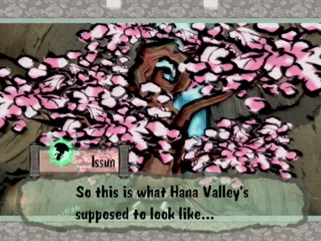 Ōkami (PlayStation 2) screenshot: The Guardian Sapling is restored and the evil mist is gone!