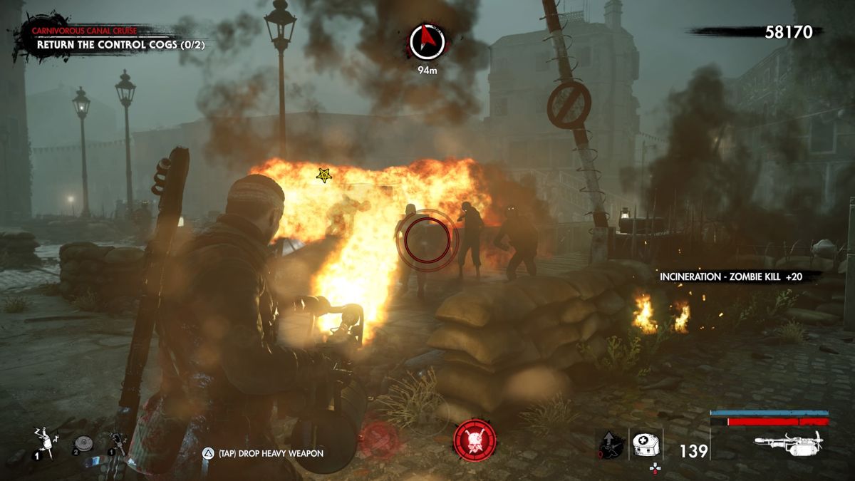 Zombie Army 4: Dead War (PlayStation 4) screenshot: Flame On