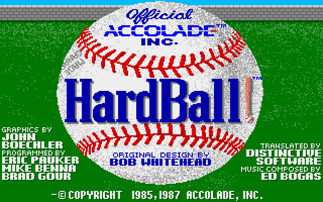 HardBall! (Amiga) screenshot: Title screen