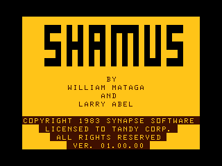 Shamus (TRS-80 CoCo) screenshot: Credits screen