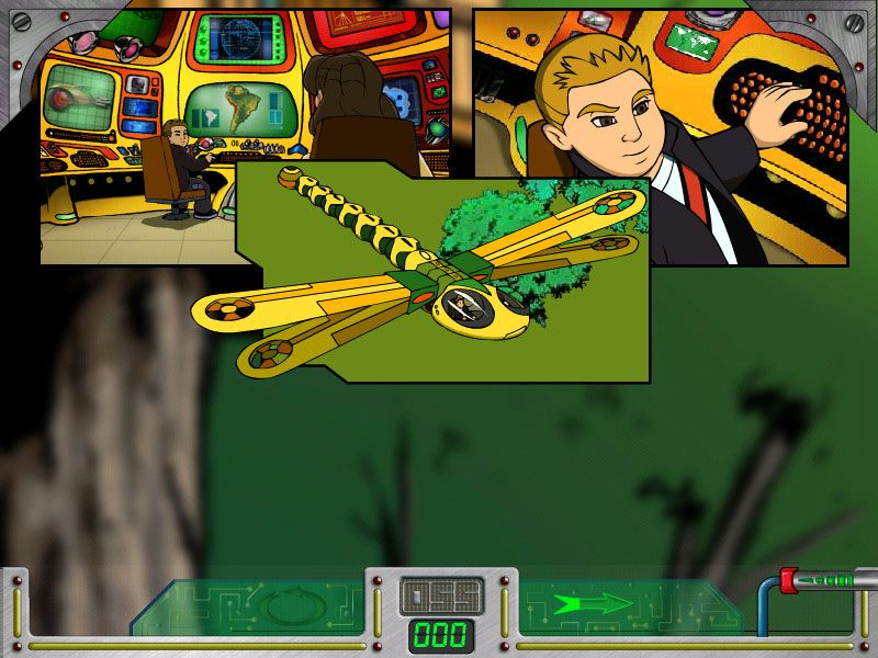 Spy Kids Learning Adventures: Mission: The Underground Affair (Windows) screenshot: Prepare to board the DragonSpy to head down to South America and investigate the missing ore.