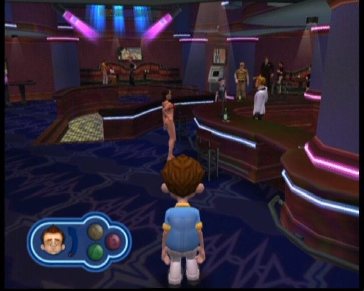 Leisure Suit Larry: Magna Cum Laude (Uncut and Uncensored!) (Xbox) screenshot: If you want to test your dancing skills with Analisa, check out the dance club.