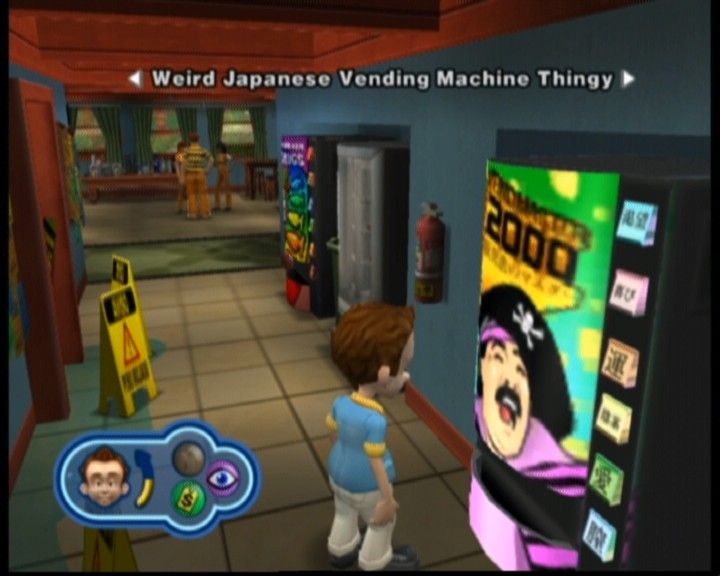 Leisure Suit Larry: Magna Cum Laude (Uncut and Uncensored!) (Xbox) screenshot: You can buy various helpful things at vending machines.