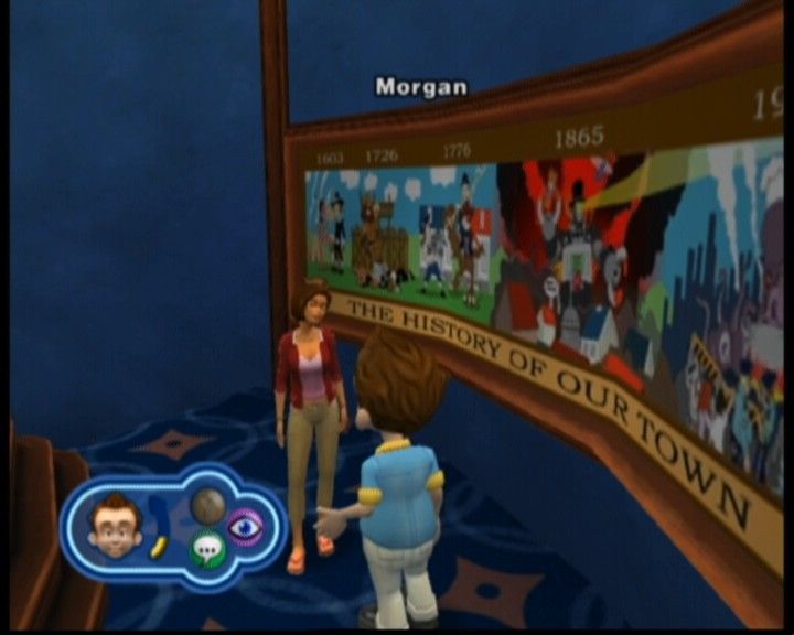 Leisure Suit Larry: Magna Cum Laude (Uncut and Uncensored!) (Xbox) screenshot: Talking to Morgan in the library, she's good at the slapping game.
