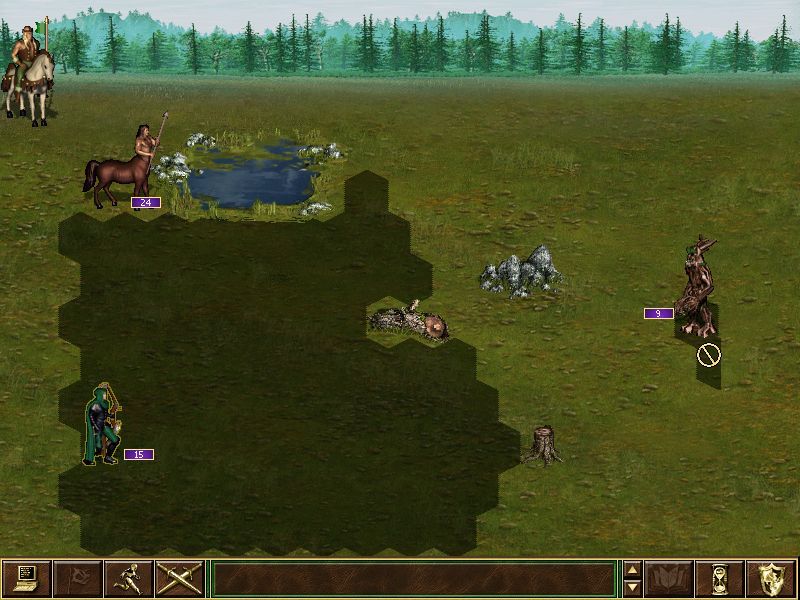 Heroes Chronicles: Clash of the Dragons (Windows) screenshot: Fighting strange creatures.