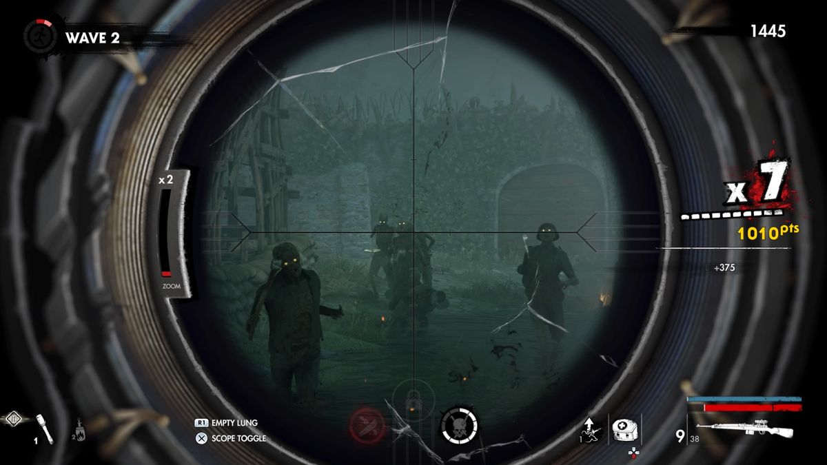 Zombie Army 4: Dead War (PlayStation 4) screenshot: Rifle Scope