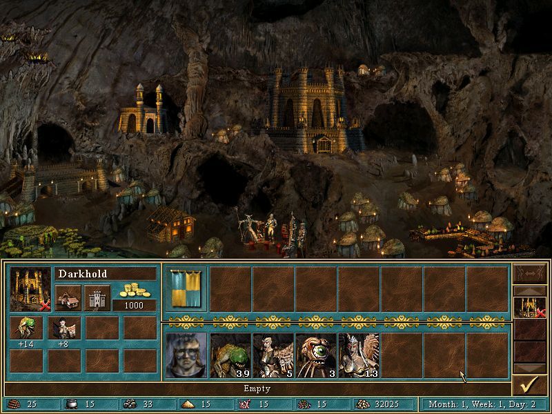 Heroes Chronicles: The Final Chapters (Windows) screenshot: a Dungeon city