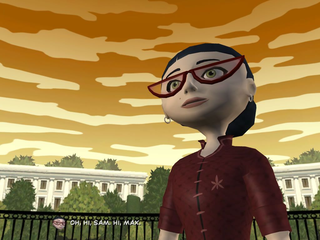 Sam & Max: Episode 4 - Abe Lincoln Must Die! (Windows) screenshot: Sybil will be involved in Sam's campaign tricks.