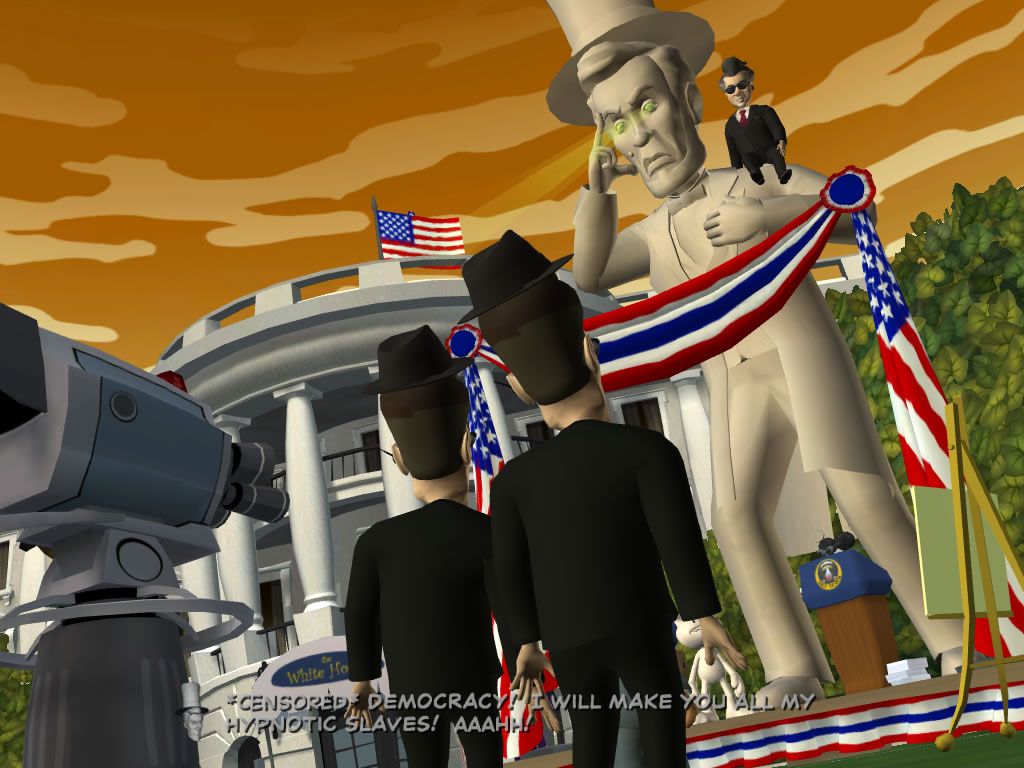 Sam & Max: Episode 4 - Abe Lincoln Must Die! (Windows) screenshot: Lincoln finally reveals his true intentions.
