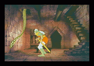 Dragon's Lair (SEGA CD) screenshot: Tentacles should get sliced.