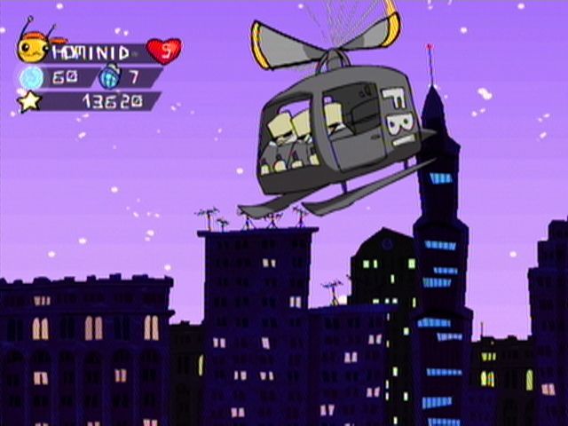 Alien Hominid (Xbox) screenshot: Enemy choppers!