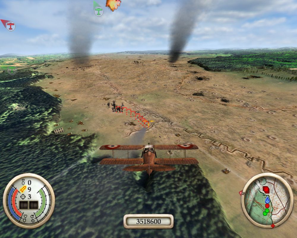 Wings of War (Windows) screenshot: Ground targets up ahead!