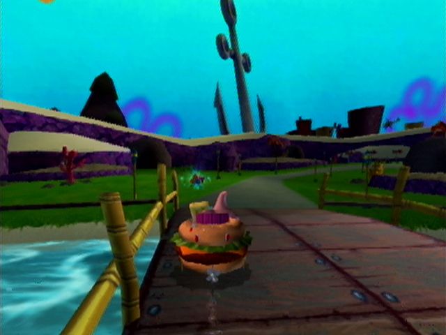 The SpongeBob SquarePants Movie (Xbox) screenshot: Drive the Patty Wagon to go and retrieve King Neptune's crown!