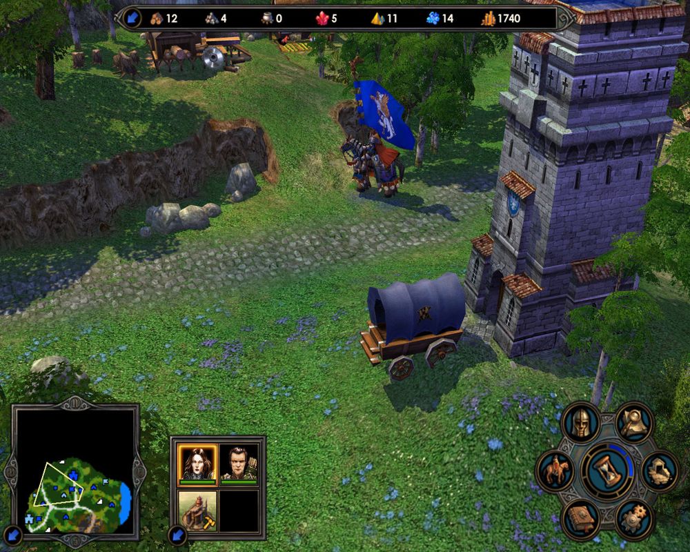 Heroes of Might and Magic V: Hammers of Fate (Windows) screenshot: This expansion pack brings back the caravan feature from Heroes of Might and Magic IV.