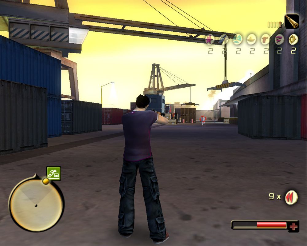 Total Overdose: A Gunslinger's Tale in Mexico (Windows) screenshot: Fighting at the docks.