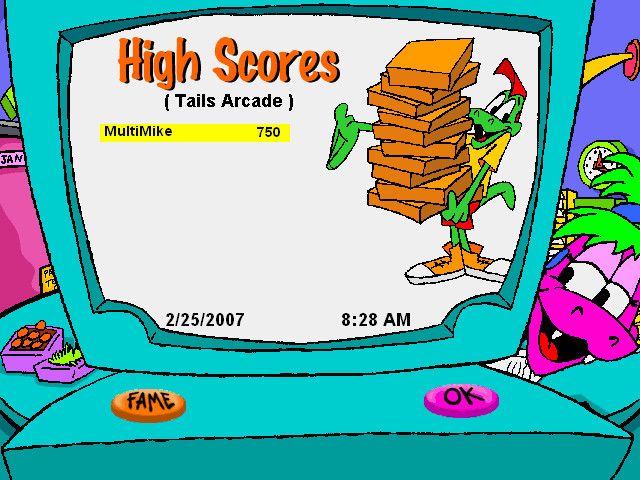 Little Caesars Fractions Pizza (Windows) screenshot: High scores page