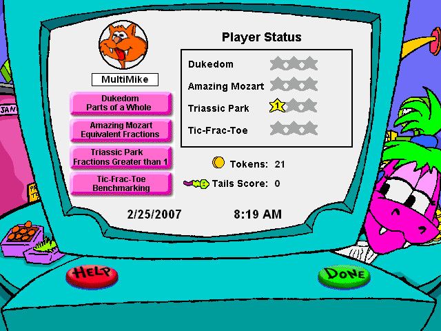 Little Caesars Fractions Pizza (Windows) screenshot: Your player's stats