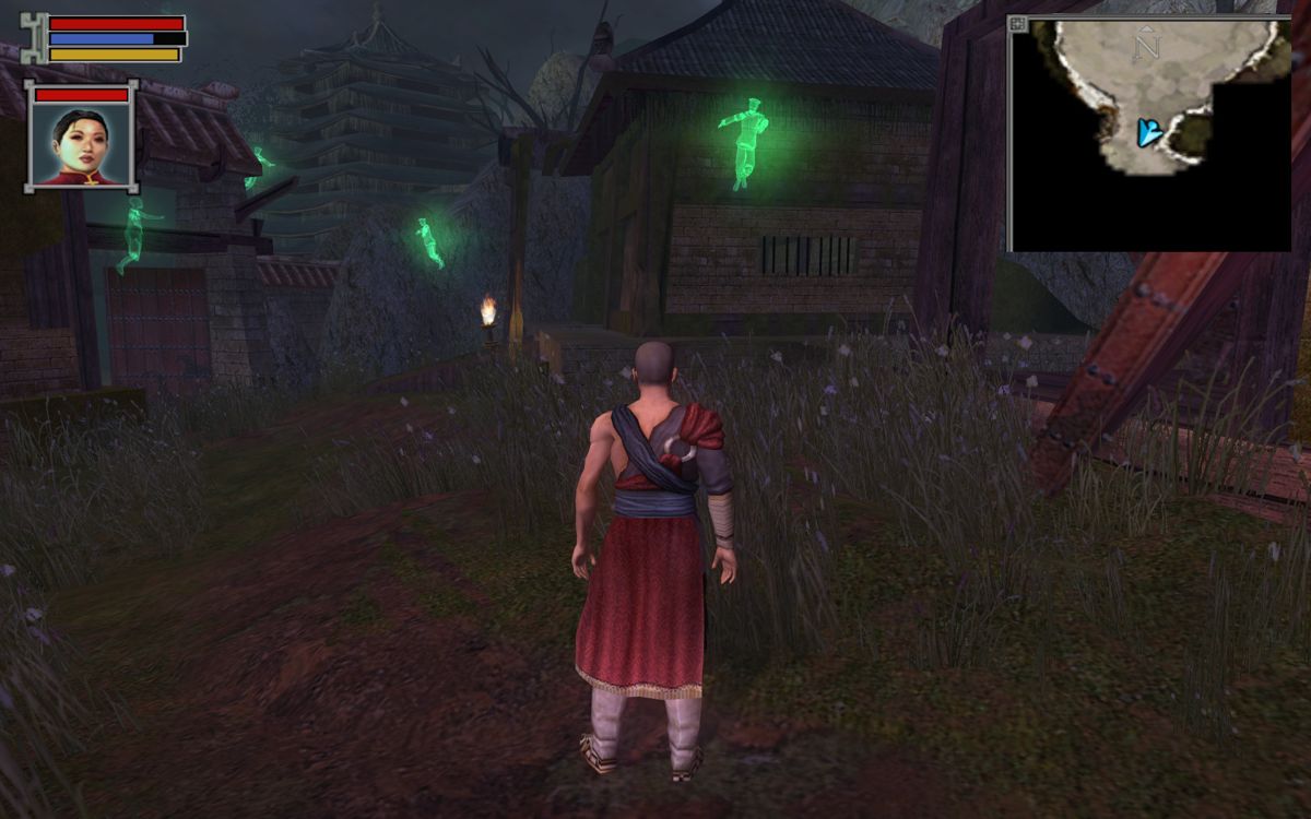 Jade Empire: Special Edition (Windows) screenshot: Confused ghosts in a once flooded village