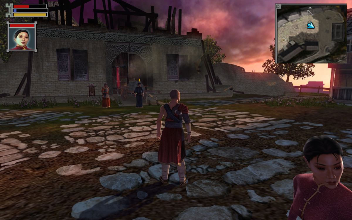 Jade Empire: Special Edition (Windows) screenshot: Tien's Landing - a dying village