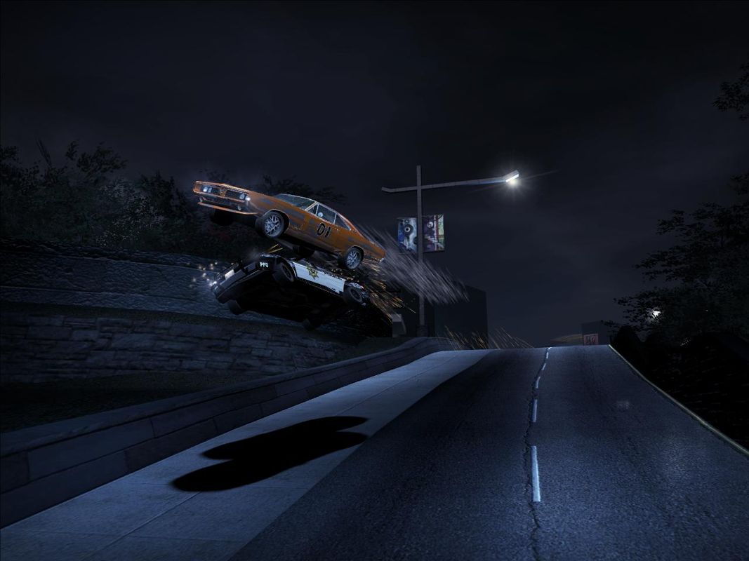 Need for Speed: Carbon (Windows) screenshot: This is Roscoe P. Coltrane attempting to stop them Dukes boys.