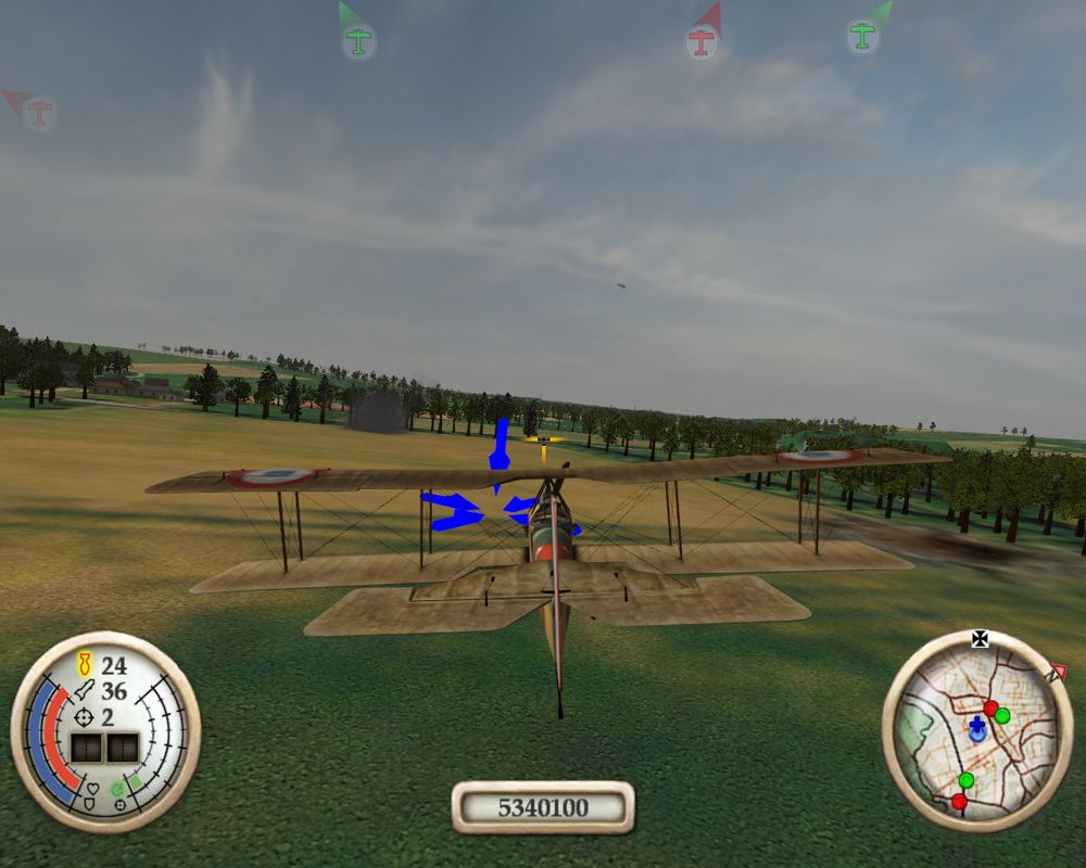 Wings of War (Windows) screenshot: Got to land at the spot...