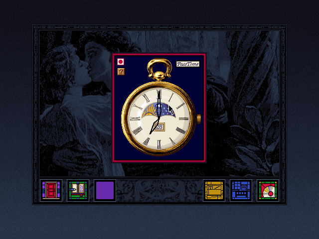 Dracula Unleashed (DOS) screenshot: Time check