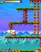 Monkey King (J2ME) screenshot: Monkey King riding on his cloud