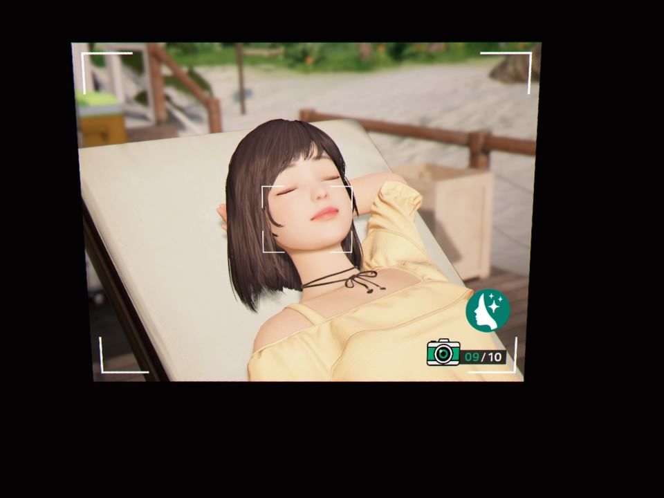 Focus on You (PlayStation 4) screenshot: Taking a photo of Yua relaxing