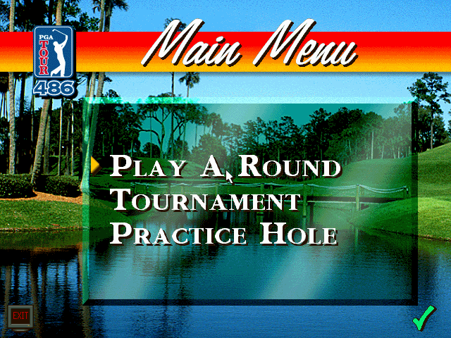 PGA Tour Golf 486 (DOS) screenshot: Main menu