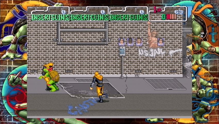 Teenage Mutant Ninja Turtles (Xbox 360) screenshot: There were Foot Soldiers hiding behind that billboard the whole time!