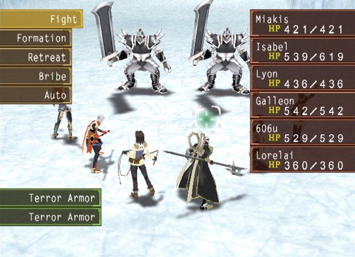 Suikoden V (PlayStation 2) screenshot: Main battle menu
