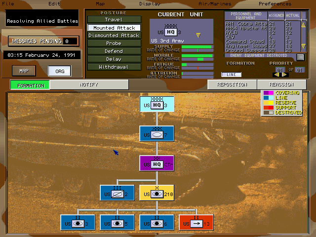 Patriot (DOS) screenshot: Hierarchy view