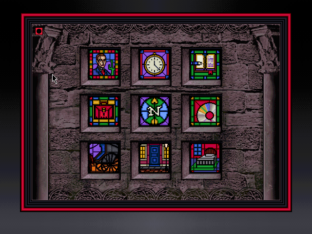 Dracula Unleashed (DOS) screenshot: Help on the game interface from no less than Dr. Abraham Van Helsing in the flesh! well, in the voice.