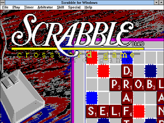 Deluxe Scrabble for Windows (Windows 3.x) screenshot: Title screen