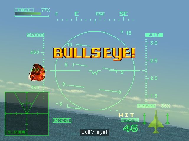Ace Combat 2 (PlayStation) screenshot: Bullseye!
